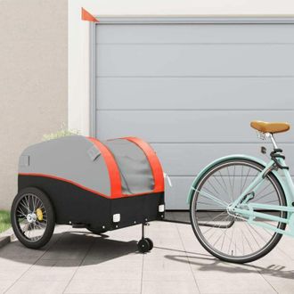 vidaXL Vidaxl - Remolque Para Bicicleta Hierro Negro Y Naranja 45 Kg