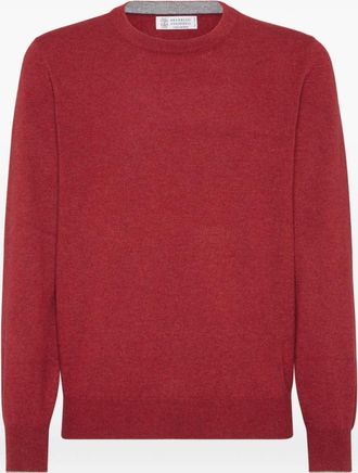 Brunello Cucinelli Red Crewneck Wool Sweater