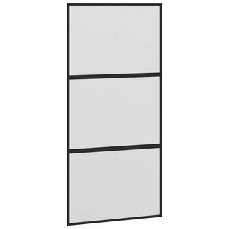 Berkfield Home Sliding Door Black 102.5x205 cm Tempered Glass & Aluminium