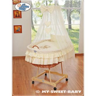 OEM Mois&eacute;s Con Dosel - Osito De Peluche Con Lazo, Color Crema