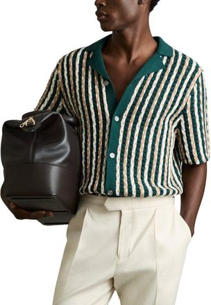 Reiss Roulette Cuban Button Top