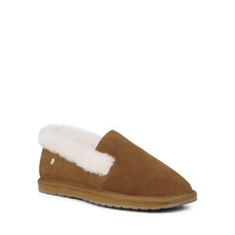 Emu Womens Blanche Cuff High Vamp Slipper In Chestnut