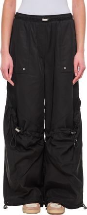 The Attico Oversized Nylon Trousers With Utility Pockets And Adjustable Hem