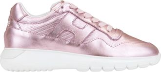 Hogan Gelamineerd Leren Vetersneakers - Dames - Sneakers - Roze - 36 EU - Leer - Schoenen