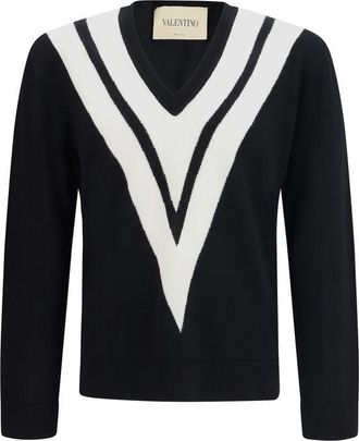 Valentino Garavani Black Wool Oves Aries Mens Sweatshirt