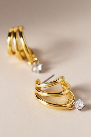 Kenneth Jay Lane Triple Hoop Earrings