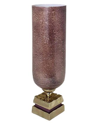 A&B Home Discontinued A&B Home Leilani Glass Vase With Aluminum Base