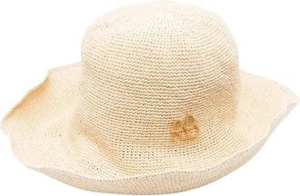 Ruslan Baginskiy Geweven Strohoeden Bucket Hat - Dames - Hoeden - Beige - ONE Size - Accessoires