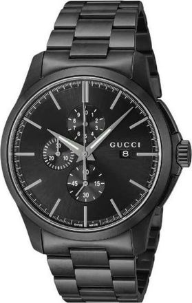 Gucci Timeless Chronograph Quartz Black Dial Mens Watch YA126274