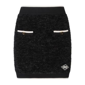 Elisabetta Franchi Rokken, Dames, Zwart, L, Logo-detail Rok
