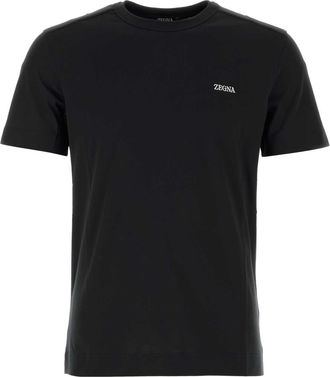 Ermenegildo Zegna Black Cotton T Shirt