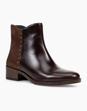 Geox Womens Geox D Camexia Leather Womens Dark Brown Boots - Size: 7.5