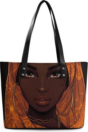 Generic African A-mericans Pretty Women Tote Bags for Women Cute Shoulder Purses Handbags