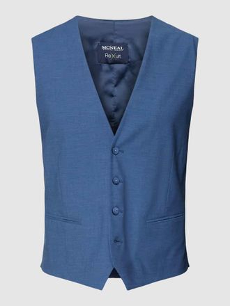 Mc Neal Slim Fit Weste mit Paspeltaschen in Jeansblau, Größe 50