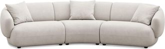 Castlery Auburn Curve Sofa Customized, Cream, Spill Resistant, Modular for Sofas by Castlery