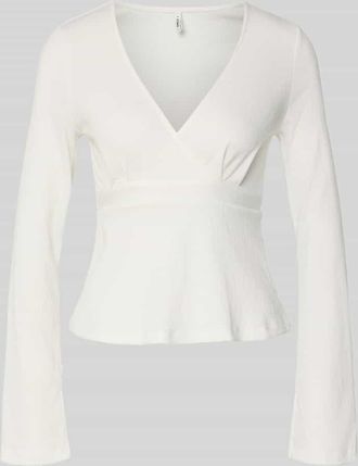 Only Regular Fit Langarmshirt in Wickel-Optik Modell PELLY in Offwhite, Gr&ouml;&szlig;e XS