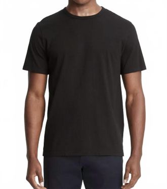Vince Garment Dye Short Sleeve Crew T-Shirt In True Black