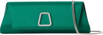 Akris Small Anouk East/West Silk Satin Clutch in Emerald at Nordstrom