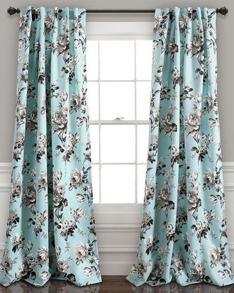 Triangle Home Fashions Tania Floral Room Darkening Window Curtain Panels