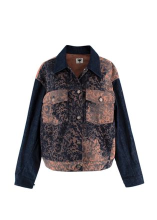 Dior SS23 Navy Paisley Printed Denim Jacket Size XS