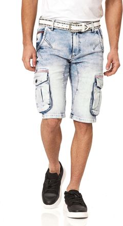 Cipo & Baxx Jeansshorts CIPO & BAXX, Herren, Gr. 29, N-Gr, lightblau, Denim/Jeans, Obermaterial: 98% Baumwolle, 2% Elasthan, Abriebeffekte, regular fit kniefrei, 