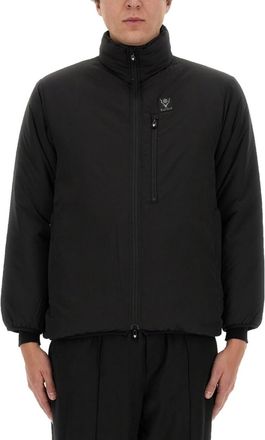 South2 West8 Black Logo Mock Collar Jacket