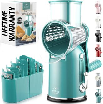 Zulay Kitchen Classic Rotary Cheese Grater 5 Blade Cheese Shredder