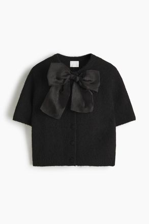 H&M Cardigan mit Zierschleife - Schwarz