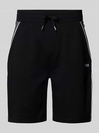 HUGO BOSS Sweatshorts mit Label-Stitching in Black, Größe L