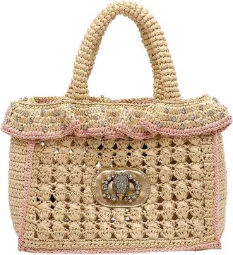 Kurt Geiger Beige Chelsea Ruffle Tote Bag