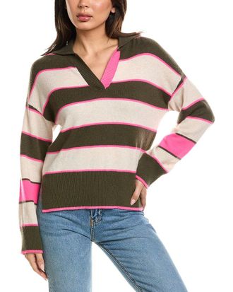 Brodie Varsity Rugby Polo Cashmere Sweater