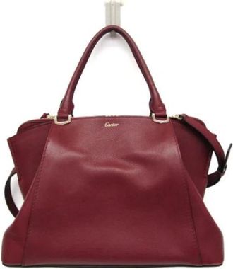 Cartier Pre-owned C de L1001829 Handbag - Dames - Vintage Handtas - Rood - ONE Size - Leer - Vintage