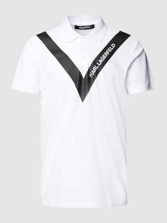 Karl Lagerfeld Poloshirt mit Logo-Print in Weiss, Gr&ouml;&szlig;e M