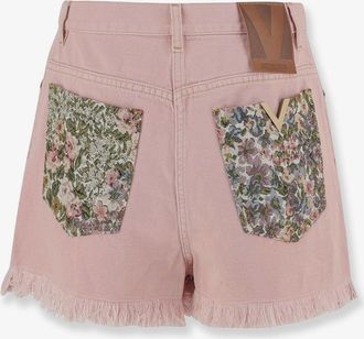 Valentino Womens Denim Shorts Pink Cotton