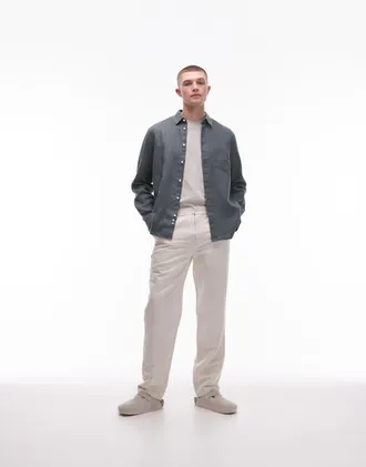 Arket linen blend pants in light beige-Neutral