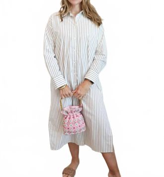 Ichi Kaylee Midi Dress In White Black