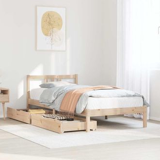 Berkfield Home Bed Frame without Mattress 75x190 cm Small Single Solid Wood Pine in Brown