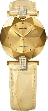 Jowissa Facet Strass - Dames - Horloges - Geel - ONE Size - Leer - Accessoires