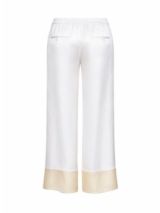 Toteme Womens Trousers Satin Drawstring White Viscose