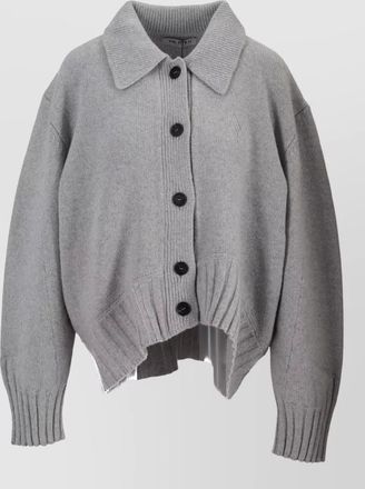 The Attico wool cashmere cardigan dropped shoulder design