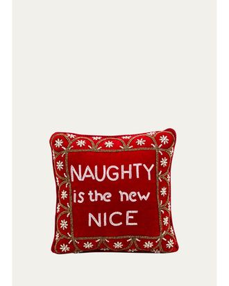 Sudha Pennathur Naughty Is The New Nice Beaded Pillow