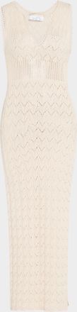 Vanessa Bruno Elka Sleeveless Pointelle-Knit Midi Dress