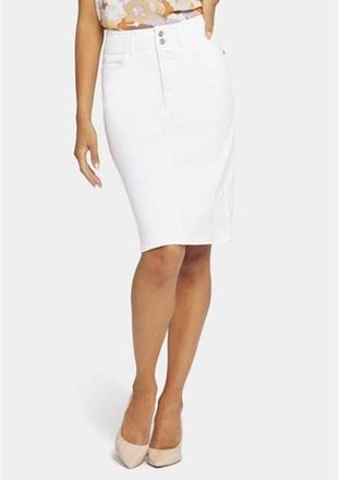 NYDJ High Rise Skirt Wit Premium Denim | Optic White