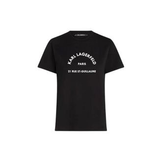 Karl Lagerfeld Tops, Dames, Zwart, M, Katoen, T-Shirt