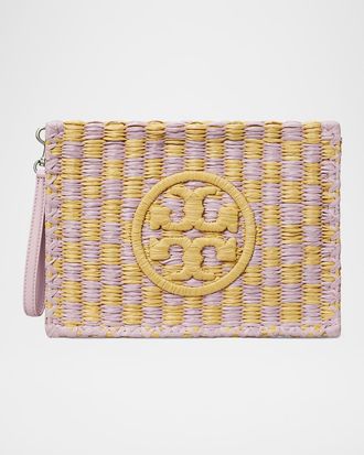 Tory Burch Ella Straw Pouch Wristlet