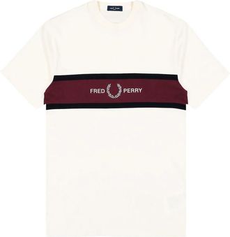 Fred Perry Geborduurd T-shirt - Heren - T-shirts - Beige - XL - Katoen - Tops