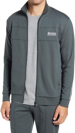 BOSS Track Suit Zip Jacket in Dark Green at Nordstrom, Size Medium