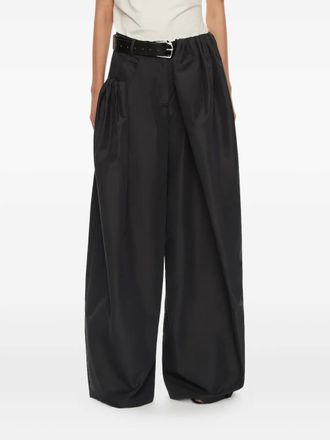 CHRISTOPHER ESBER cocoon belted taffeta trousers - women - Polyamide/Cotton/Calf Leather - S - Grey