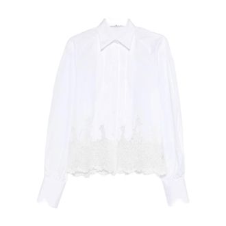 Ermanno Scervino Blouses, female, White, S, Embroidered Cotton Shirt