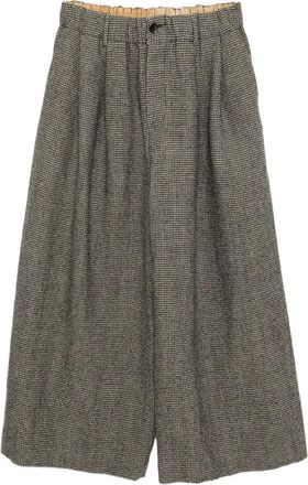 Uma Wang Pantaloni in pied-de-poule - Nero